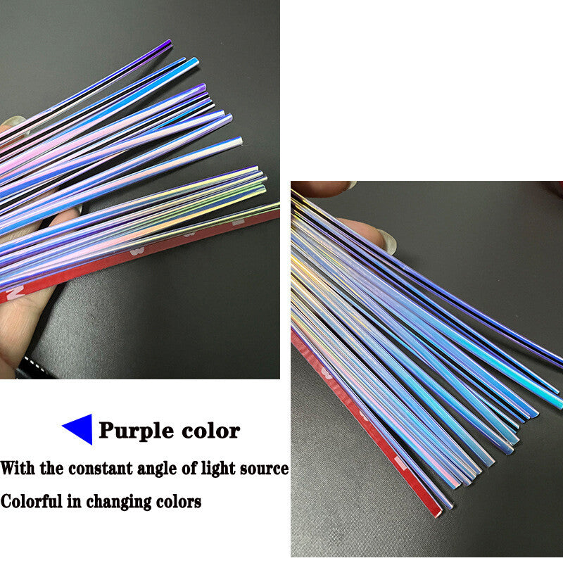 x 10mm chrome-plated molded decorative outer edge lip protector sticker for crash doors - n
