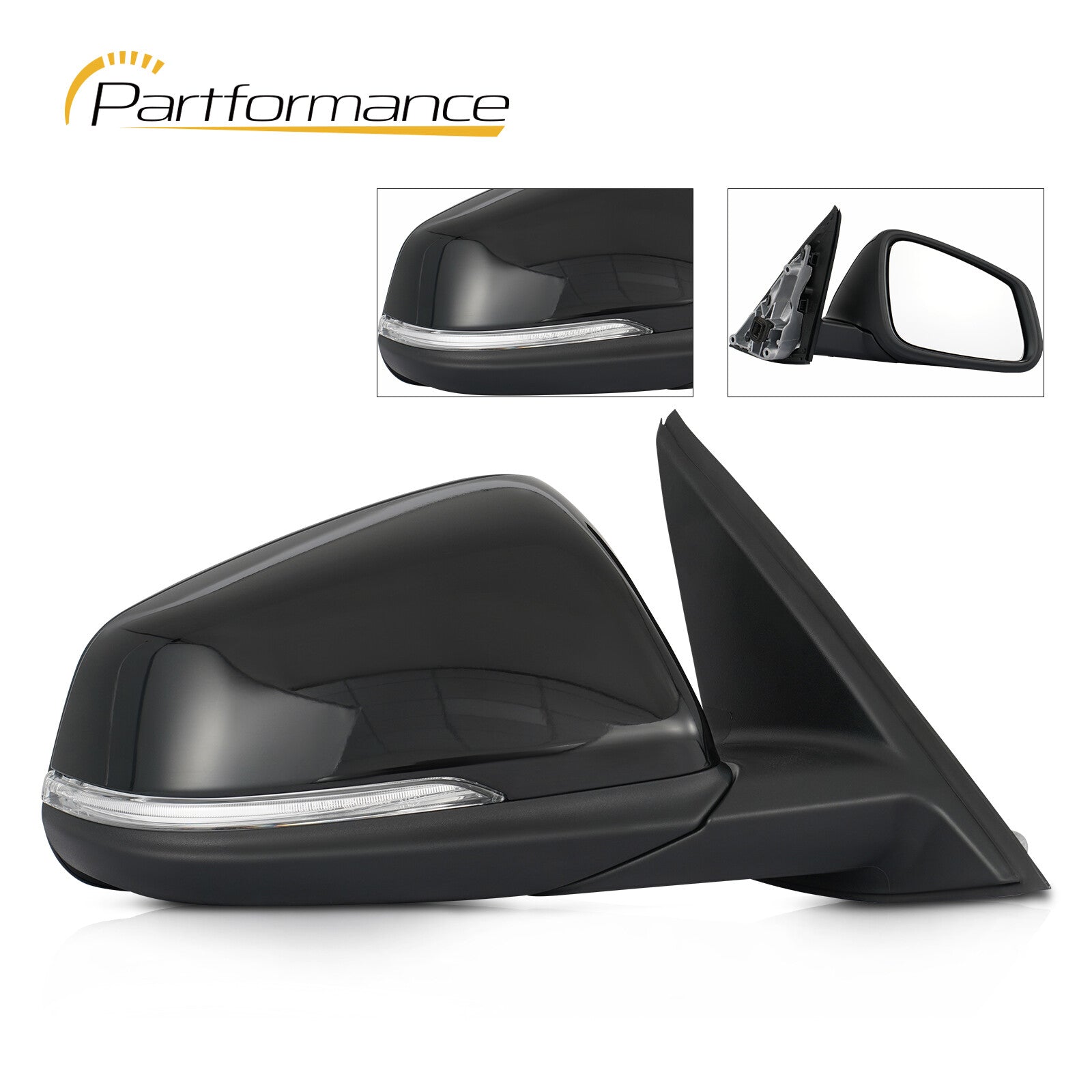 Rearview mirror with turn signal for BMW X1 2016 - 2021, right-hand passenger side.