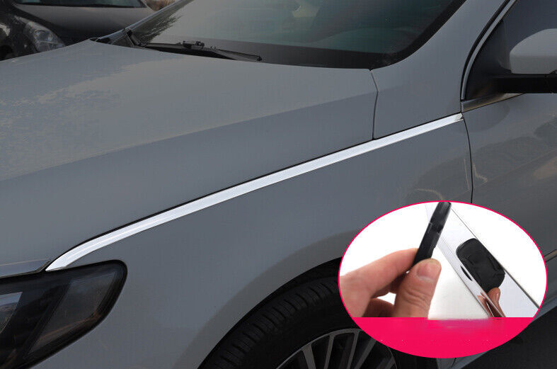 BothSide Strip Trim 2012-2016 2017 Engine Hood for Volkswagen CC Silver Titanium