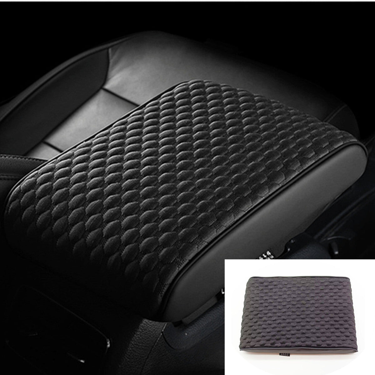 Car Armrest Pad Cover Black Memory Foam SUV Center Console Box Cushion Protector