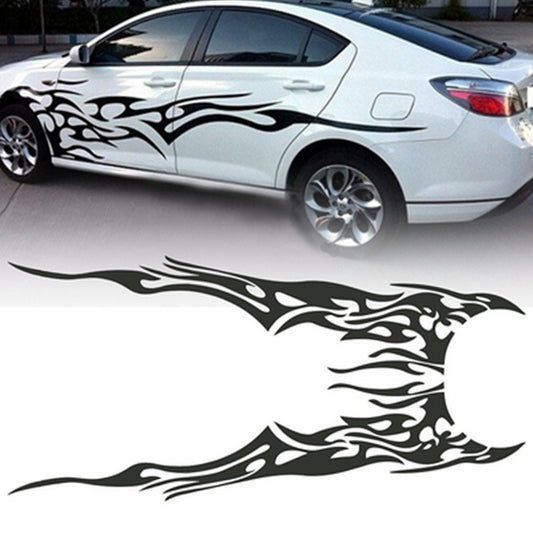 1Set Waterproof Car Decal Flame Vinyl Graphics Side Stickers Body Decals Black