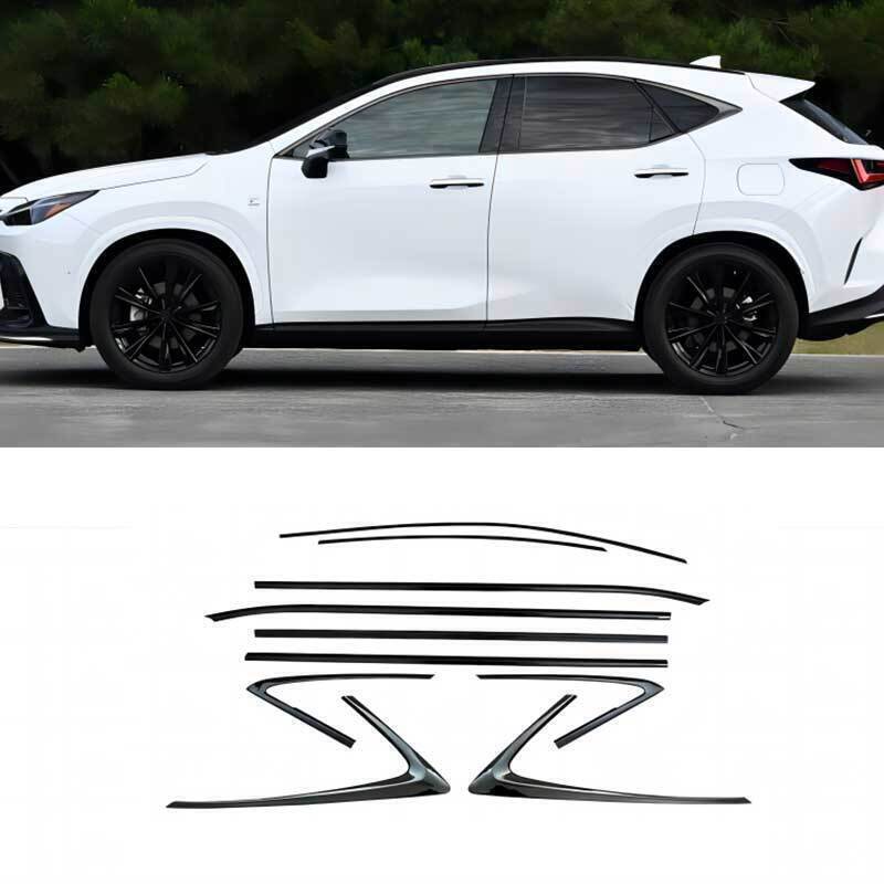 for Lexus NX 200t 300 300h 2015-2021 Black Steel Window Molding Strips Trim 10x