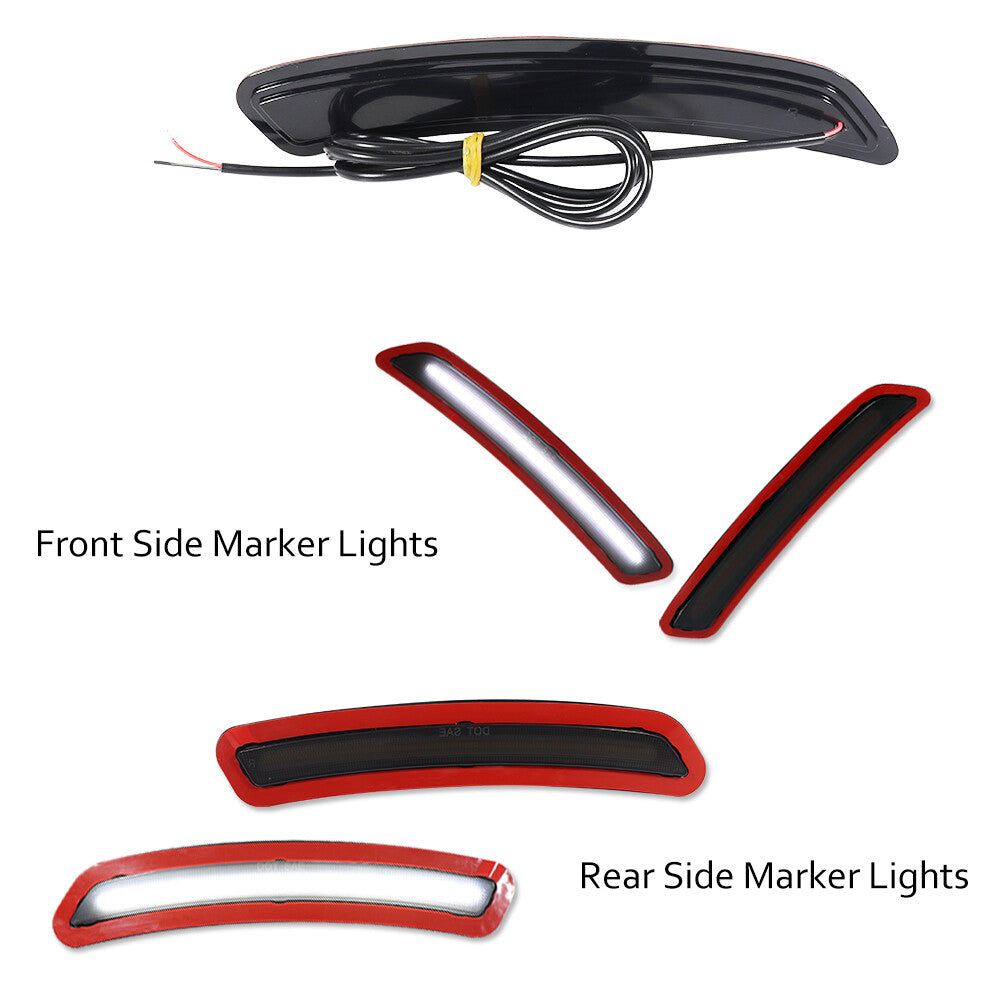 Pack Smoke LED Front + Rear Side Marker Lights White Lights for 2020+ for GR Supra - v