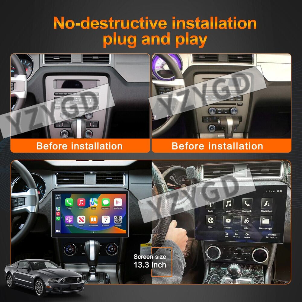 for Ford for Mustang 2009-2014 2Din Android CarPlay Car Radio Receiver Screen 128GB