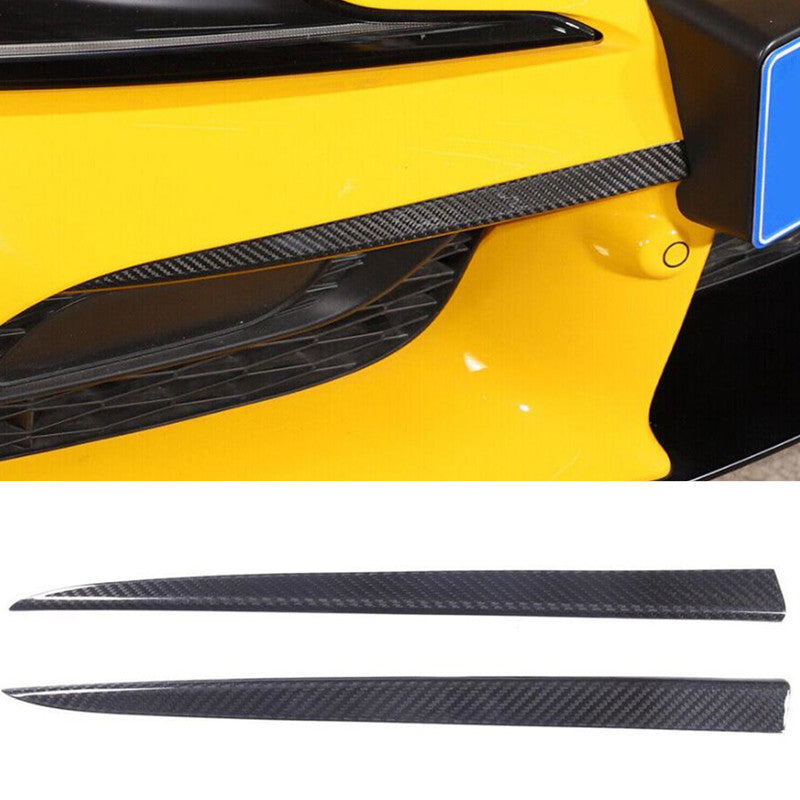 Real Carbon Fiber Front Bumper Fog Light Eyebrow Trim For Supra 2020-2023 n