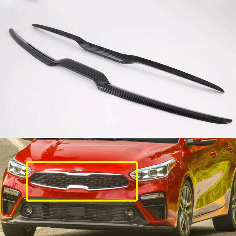 for Kia Forte 19-21 ABS Carbon Front Center Grille Grill Molding Cover Trim B n