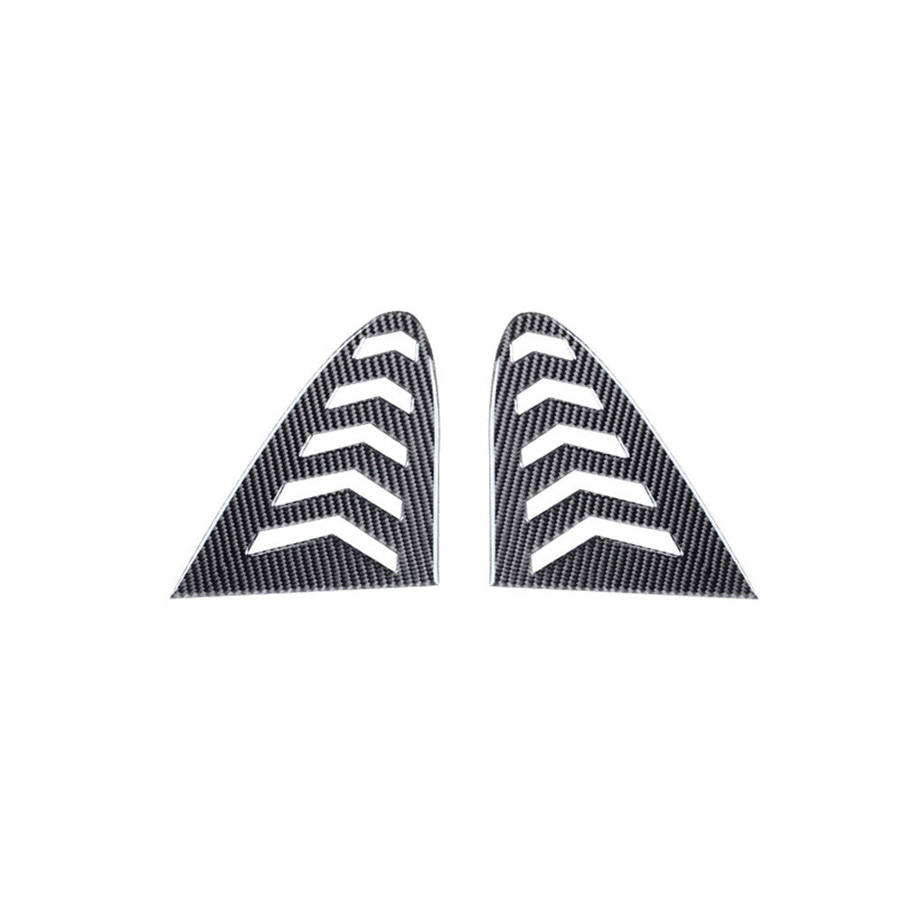 2pcs Carbon Fiber Rear Triangle Glass Cover Trim for Porsche Taycan 2019-2022