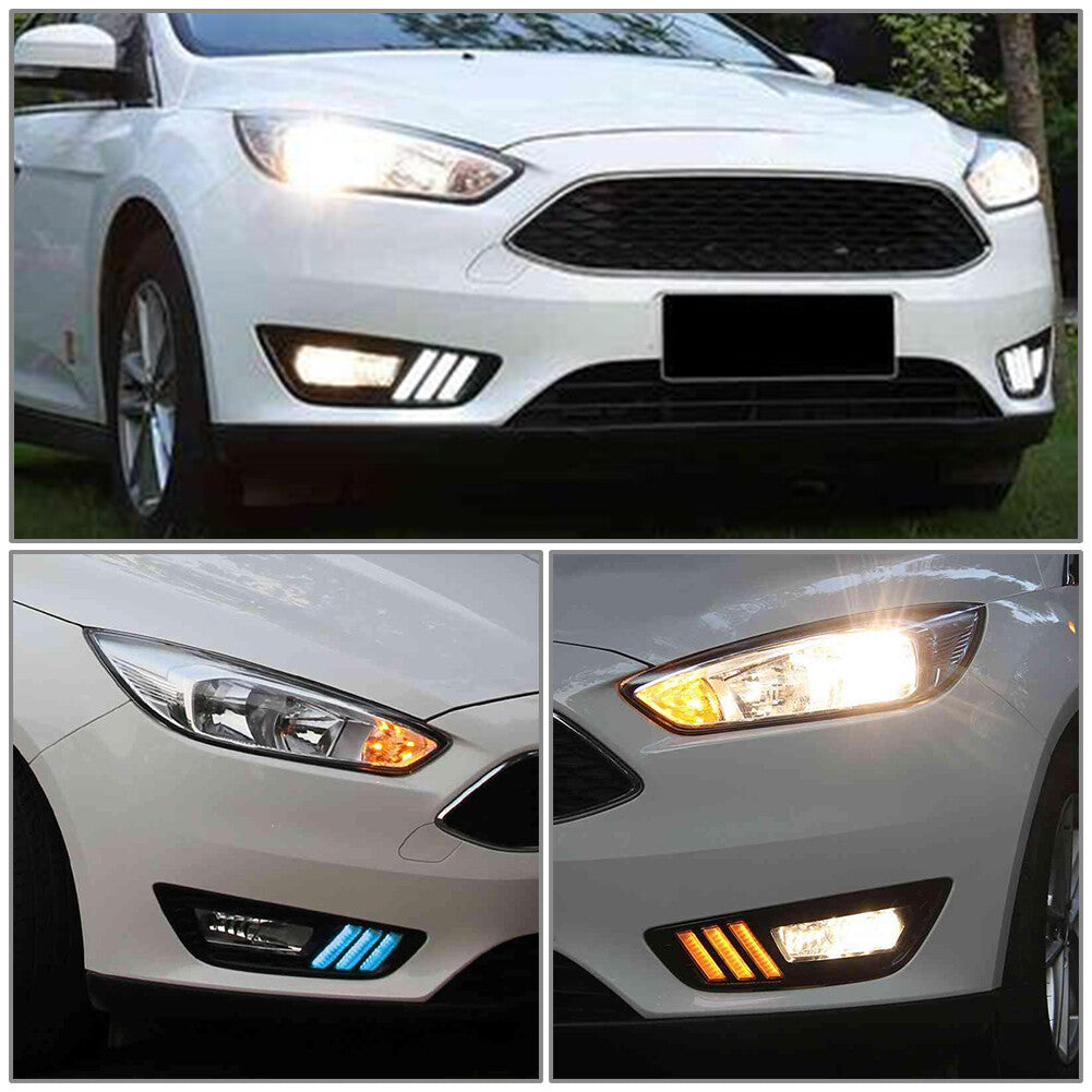 2x LED Daytime Running Lights DRL for Ford Focus 2015-2016 White Yellow Blue