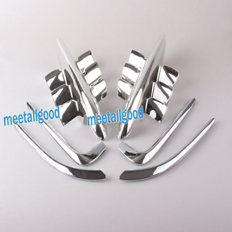 2x Chrome for Premier Shark Gills Trim ABS for Honda Goldwing 1800 GL1800 2001-2011