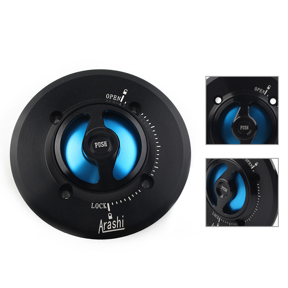 Blue Keyless Fuel Gas Tank Cover Cap For RSV1000 RSV4 APRC R Tuono V4R