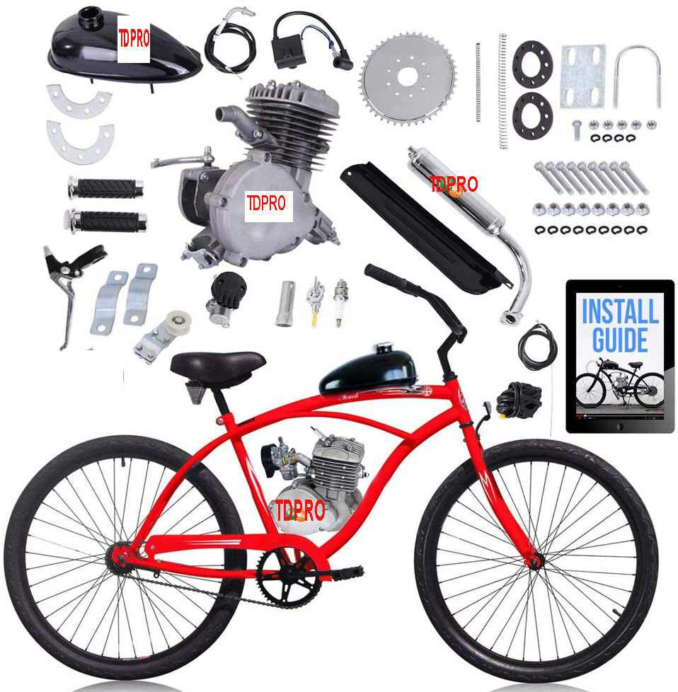 80cc Motorised Motorized Bicycle Push Bike 2 Stroke Motor Engine Kit Petrol Set