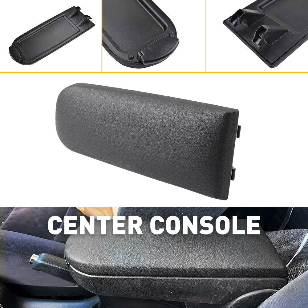 for VW for Jetta Beetle 1999-2009 Black PU Leather Center Console Armrest Cover Lid Q