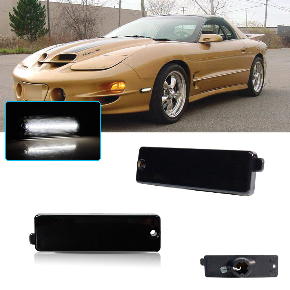 2 Pieces Front LED White Side Marker Parking for 1998 - 2002 for Pontiac Firebird & Trans Am- v