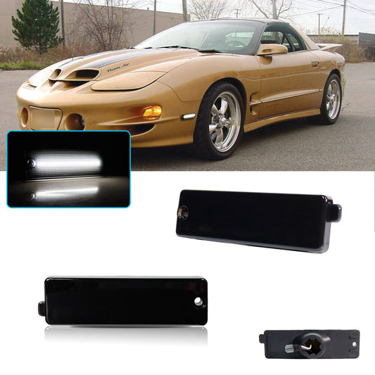 2 Pieces Front LED White Side Marker Parking for 1998 - 2002 for Pontiac Firebird & Trans Am- v