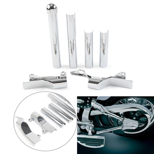 6pcs Chrome Rear Swingarm Tube Covers for Harley Davidson Softail 2000-2007