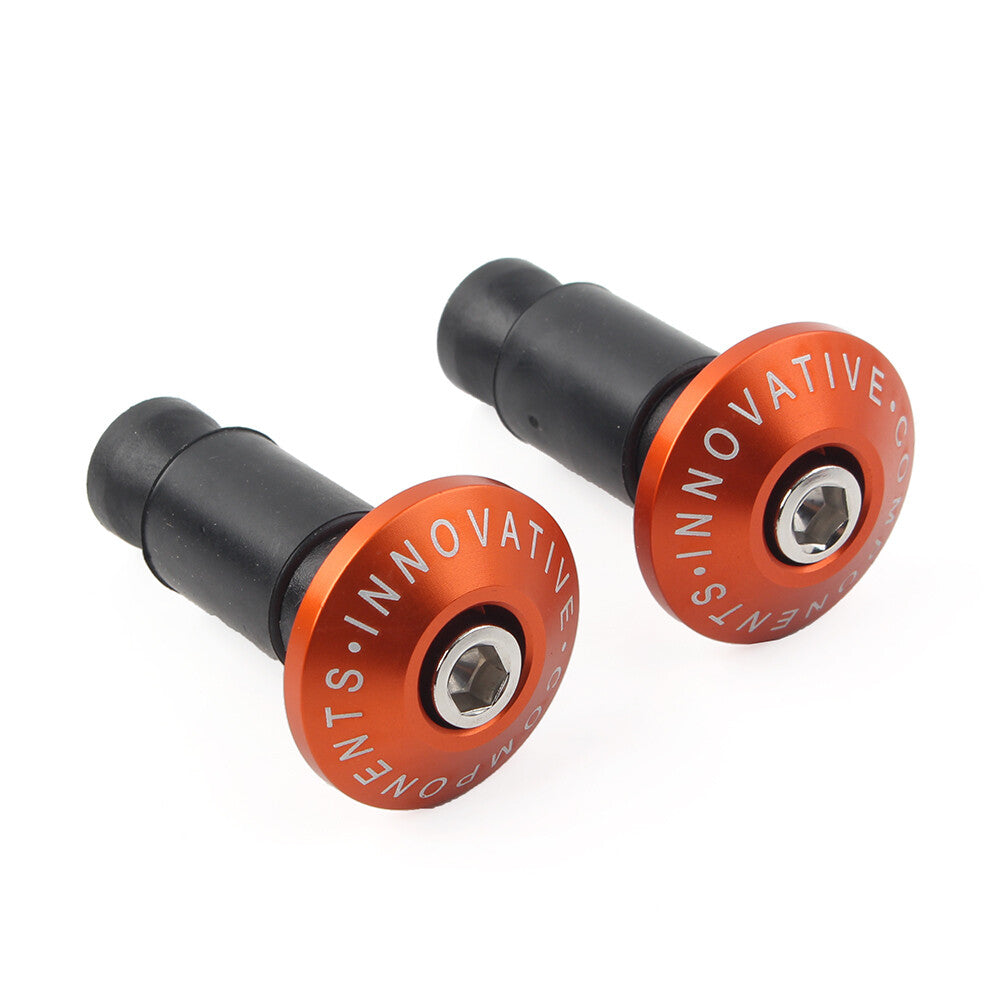 7/8'' Motorcycle Bike Handlebar Grips CNC Handle Bar End Cap Plugs Slider Orange Q