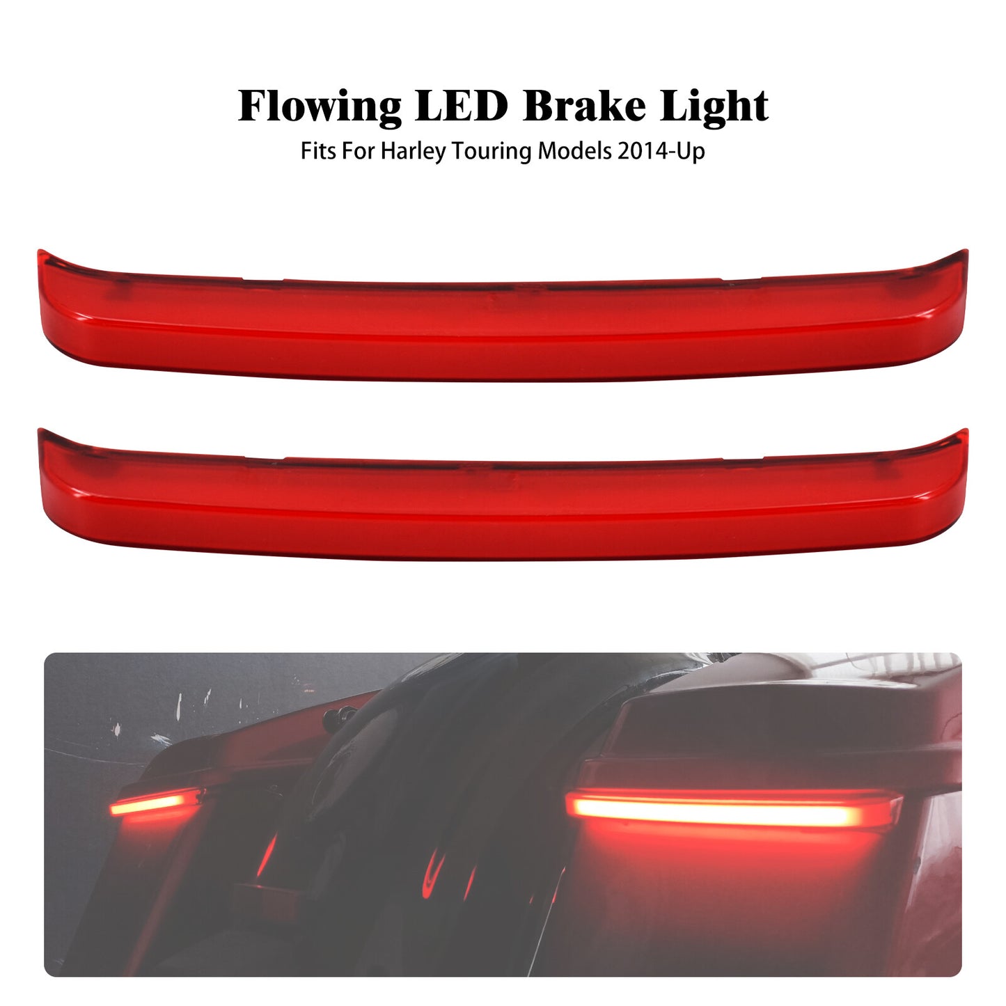 Saddlebag Brake Turn Signal LED Light Red Lens for Harley Electra Road Glide 14+