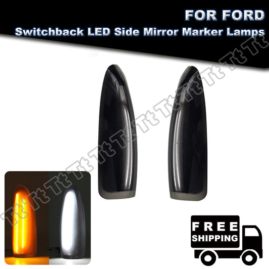 Amber/White LED Side Mirror Light Smoked Lens Fits 2003 - 2007 for F250 F350 F450 - v