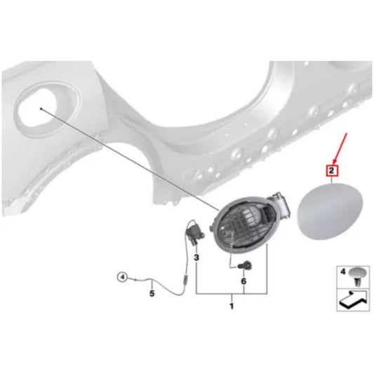 for Mini CLUBMAN F54 2016 - 2024 Fuel Filler Baffle Q