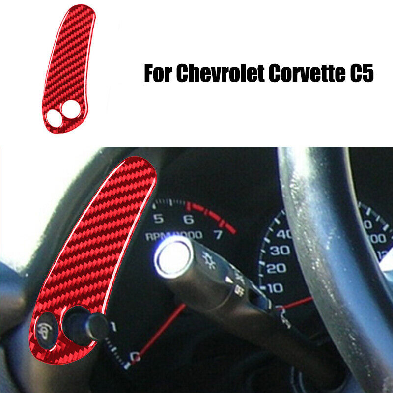 Red carbon fiber car side speedometer button trim for Corvette C5 1998 - 2004 - n