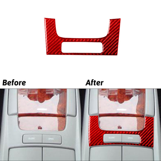 Red Carbon Fiber Floor Console Storage Button Cove Trim for LEXUS RX330 RX350