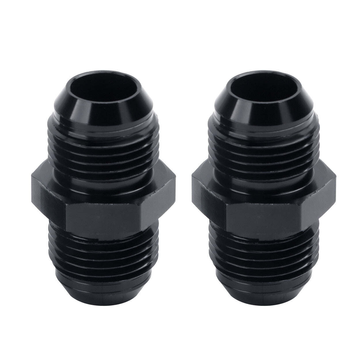 6/8/10AN Male Flash Coupler Combined Straight Fuel Hose Adapter Accessory Black 2-Piece Set