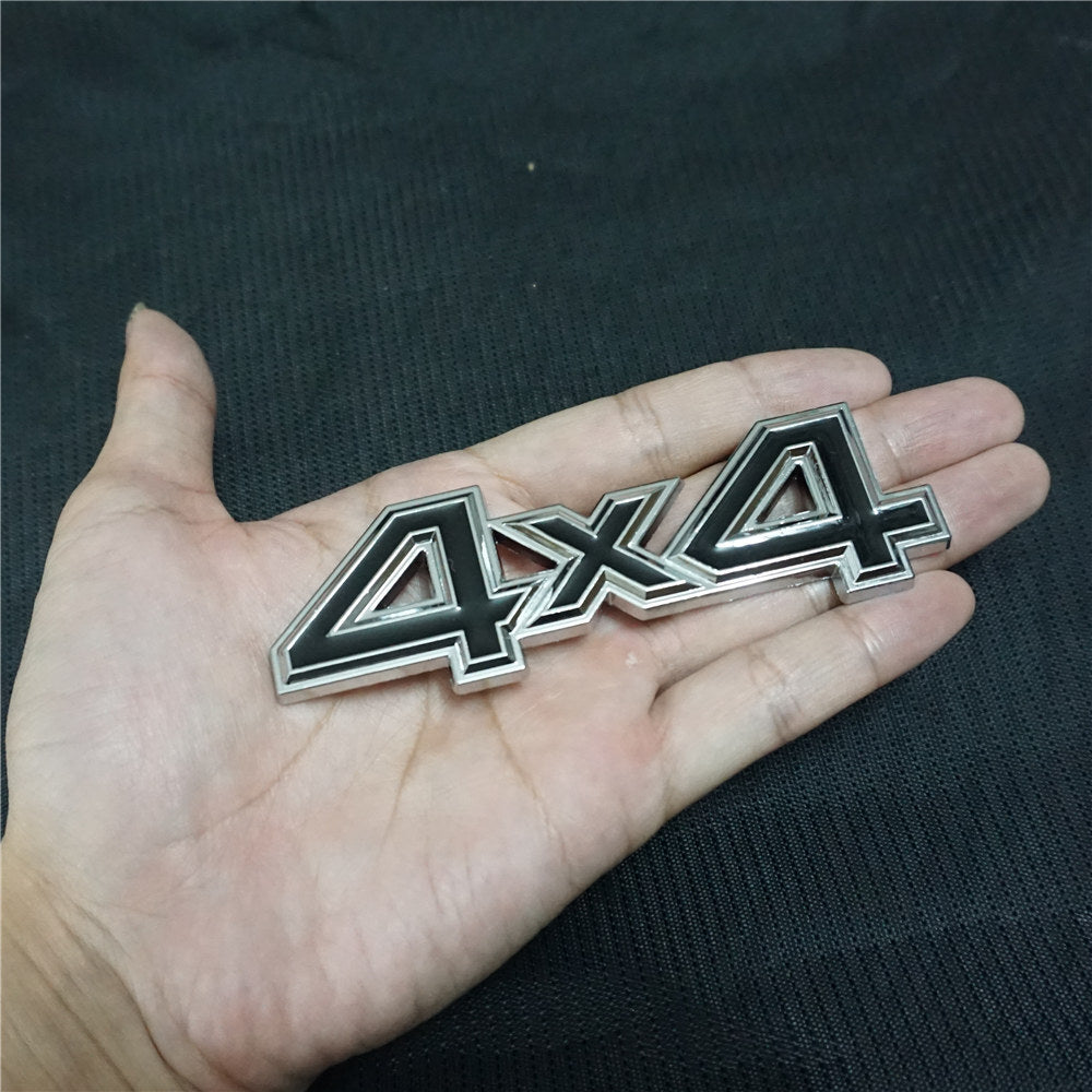 1x Silver Chrome Black 4x4 Metal Decal Sticker Badge Emblem 3D Trunk Limited Car Q