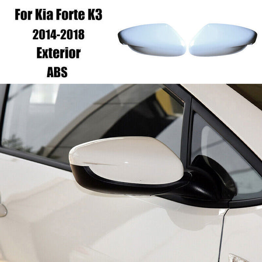 for Kia Forte K3 2014-2018 White Painted Rearview Side Mirror Cover Replace 2PCS