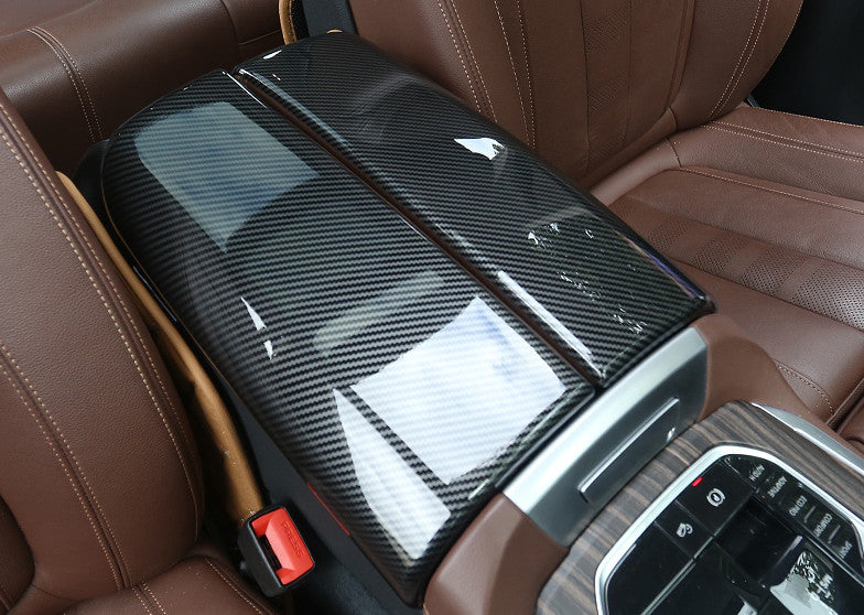 for BMW X5 G05 2019-23 ABS Carbon Fiber Central Console Storage Box Cover Trims