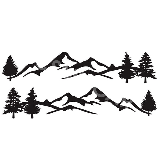77in Car Stickers Mountain Tree Forest Graphic Side Body Waterproof Vinyl Decal