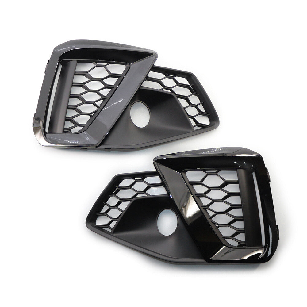 Front Bumper Fog Light Grille Grill for Audi A4L S-Line 2020-2022 Glossy Black