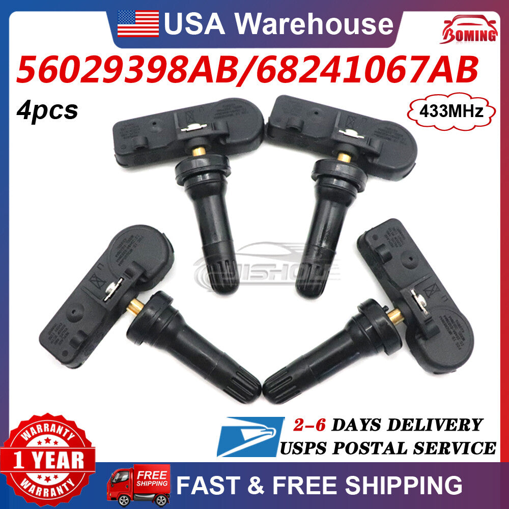 4X 56029398AB Tire Pressure Sensor TPMS for Dodge for Ram for Chrysler for Jeep for Wrangler US