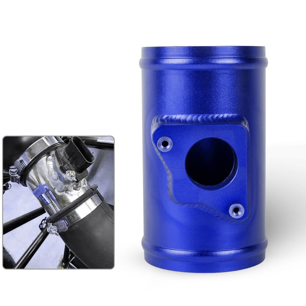 3 76mm Mass Air Flow Sensor Mount Adapter Tube for Mazda for Subaru Blue
