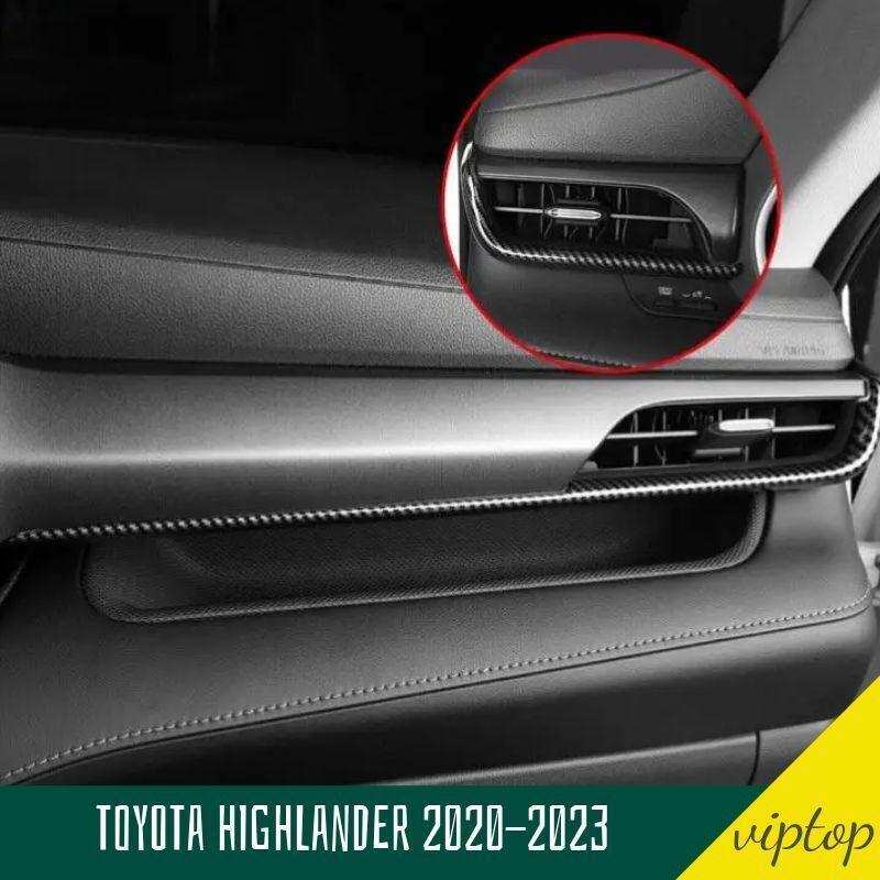 Carbon Fiber ABS Center Console Dashboard Strip Trim for Toyota Highlander 20-23