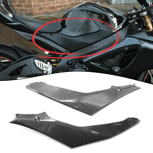 2pc Gas Tank Side Trim Cover Fairing Carbon Fiber for SUZUKI GSXR 1000 2007/2008 v