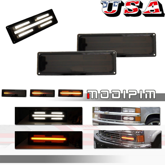 Smoked switch LED front turn signal light for 88-98 for / for GMC C/K 1500/2500- v
