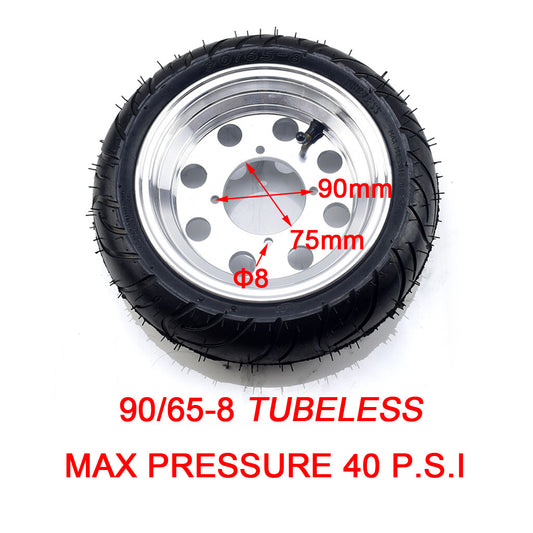 90/65-8 front Tire Tubeless Tyres  Rims Electric Scooter vacuum Monkey Z50 Z50R