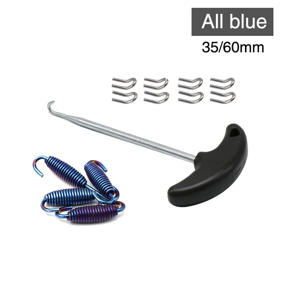 Stainless Steel Mounting Springs Hooks Set Link Motorcycle Exhaust Pipe Muffler