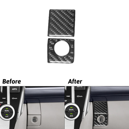 2X Carbon Fiber for Co -pilot Storage Box Handle Cover for Toyota for Camry 2012-2014