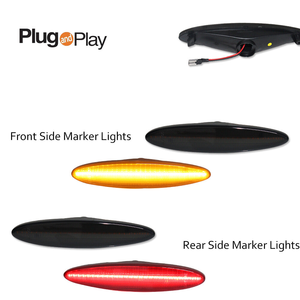 Smoked lens amber/red LED side marker light set suitable for 2002-2010 for Lexus SC430- v