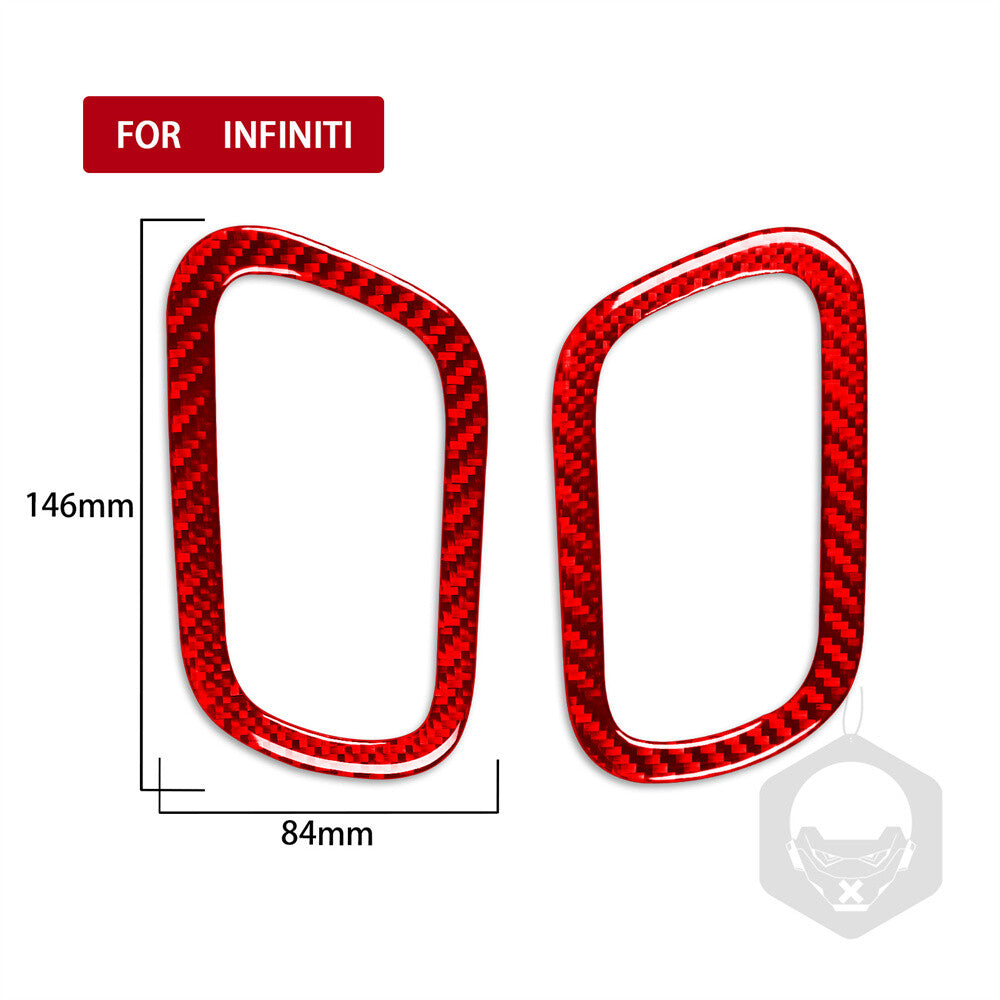 for Infiniti G37 2Door 2010-13 Red Carbon Fiber Interior Door Handle Ring Trim¡Á2