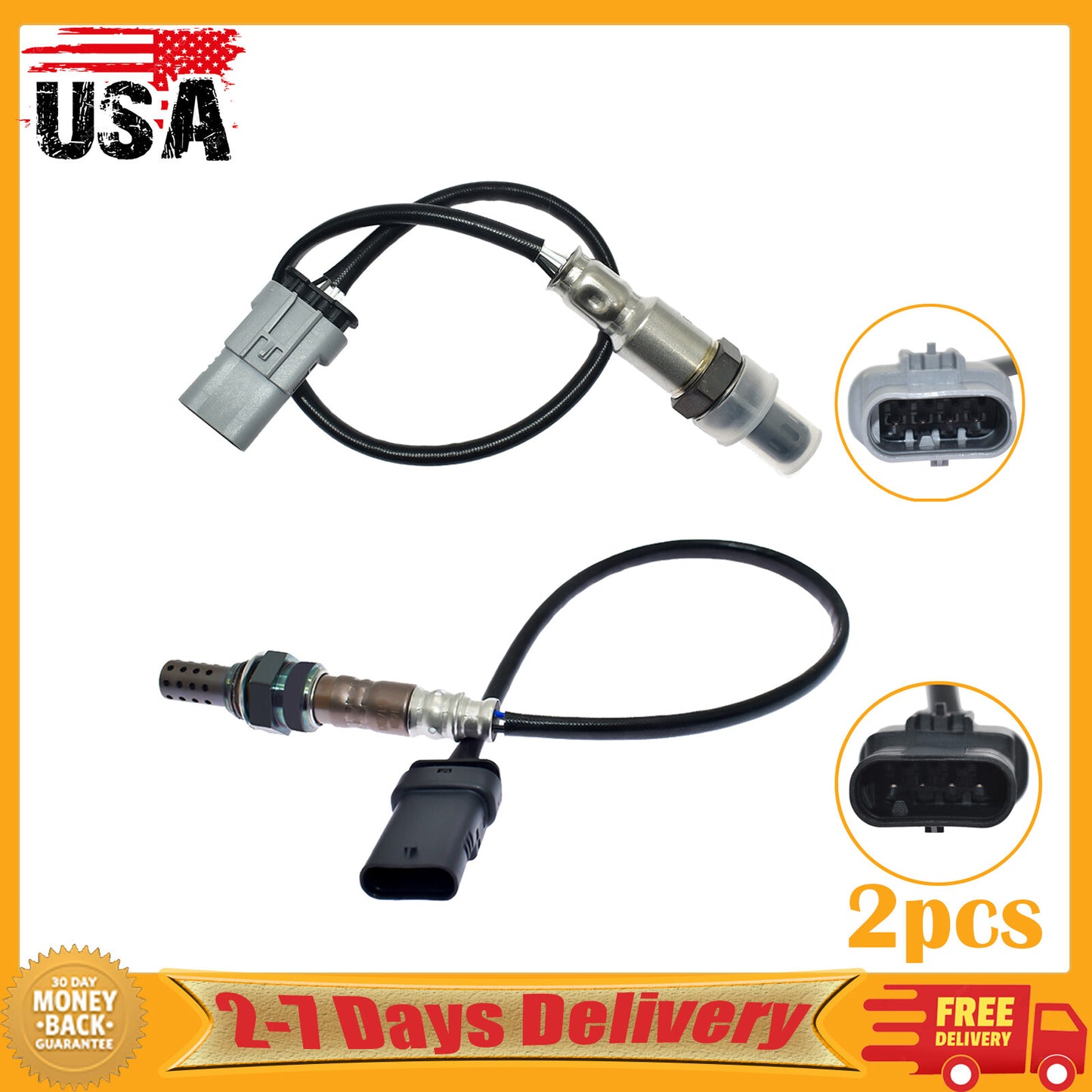 2pcs Oxygen Sensor Down+Upstream for Chevrolet Malibu for Buick Regal for GMC 2.0L 2.5L