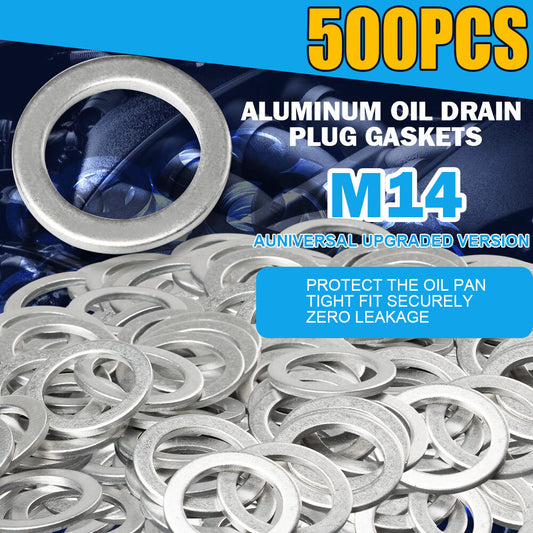 500-piece pack of M14 aluminum 9956-41-400 drain plug crushing gaskets suitable for MAZDA