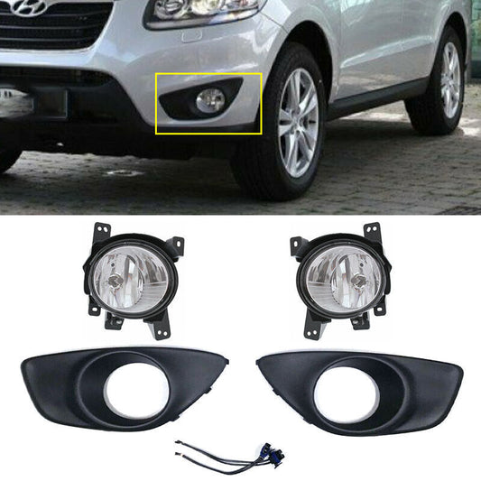 6pcs for Hyundai Santa Fe 2010-2012 Front Fog Light Foglamp Cover belt conector