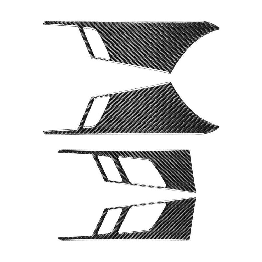 4x Carbon Fiber Interior Inner Door Handle Panel Trim Fit for Audi for A4 B9 2017-20 18 Q