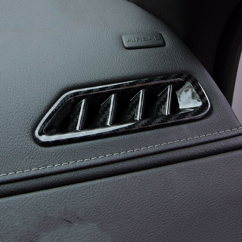 for Benz E-Class 2016-2021 Carbon Fiber Car Console Armrest Button Cover Trim 2X v