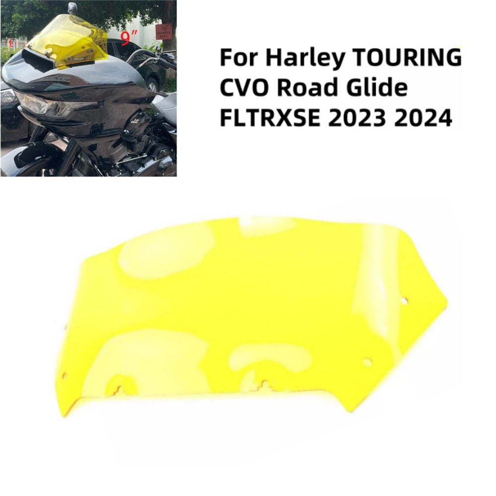 Yellow 9'' Windscreen Windshield for Harley Road Glide CVO ST FLTRXSTSE 24-up