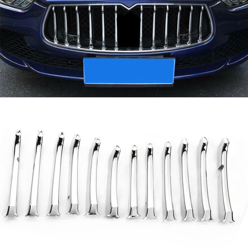 for Maserati Ghibli 2014 15 2016 2017 Front Grille Trim Kits Grill Chrome Trim B n
