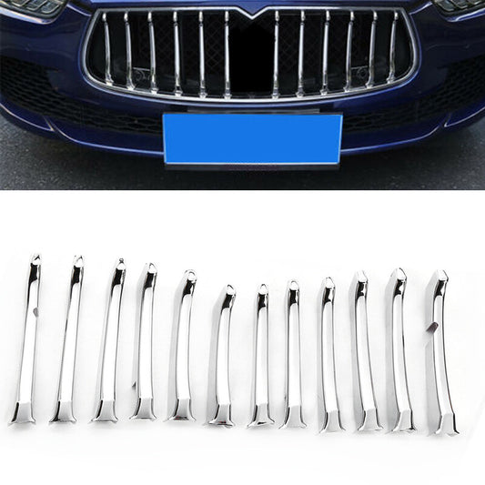 for Maserati Ghibli 2014 15 2016 2017 Front Grille Trim Kits Grill Chrome Trim B n