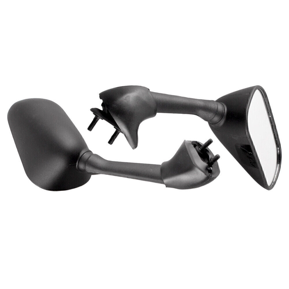 Black ABS Pair Motorbike Rear Wing Rearview Mirror Fit for Yamaha YZF R6 2001 2002 Q
